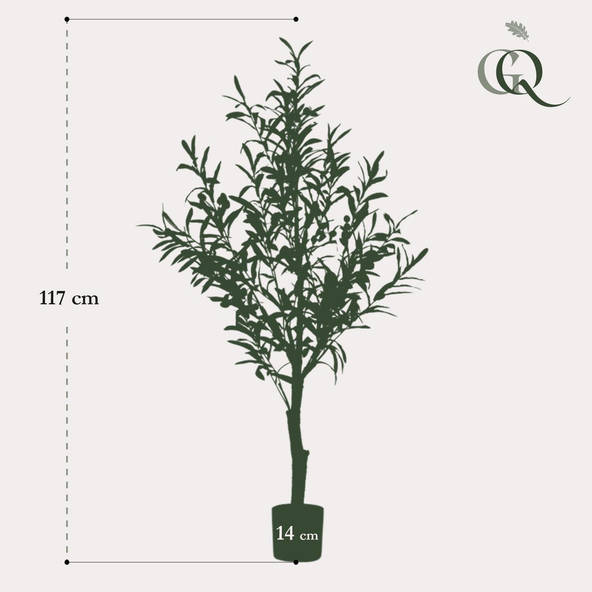 Kunst Olijfboom -  Olea europaea - Olijfboom - 115 cm