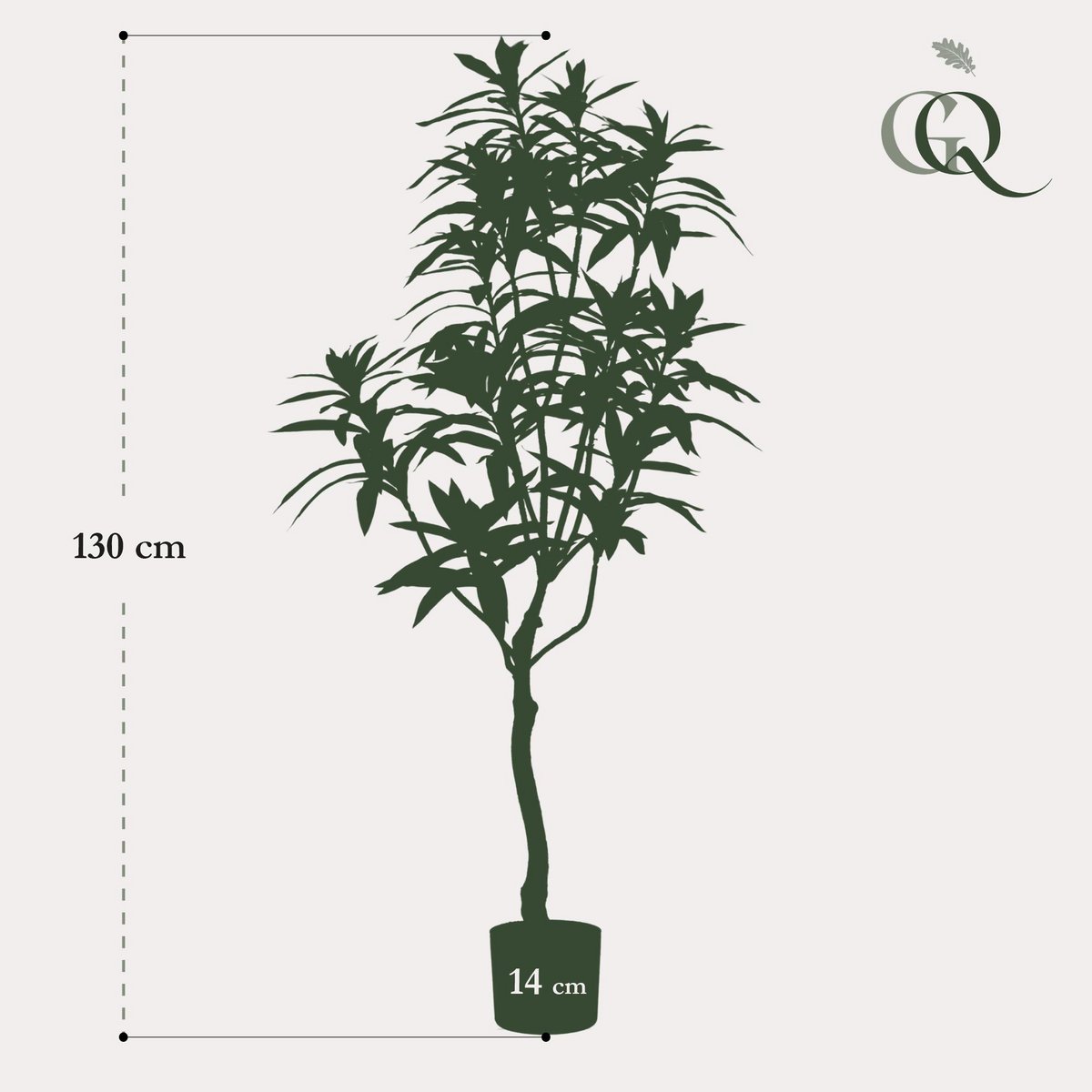 Kunstplant - Dracaena - Drakenboom - 130 cm