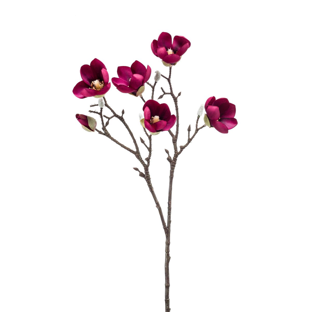 Kunstbloemen - Magnolia bloem Paars x8 -65cm