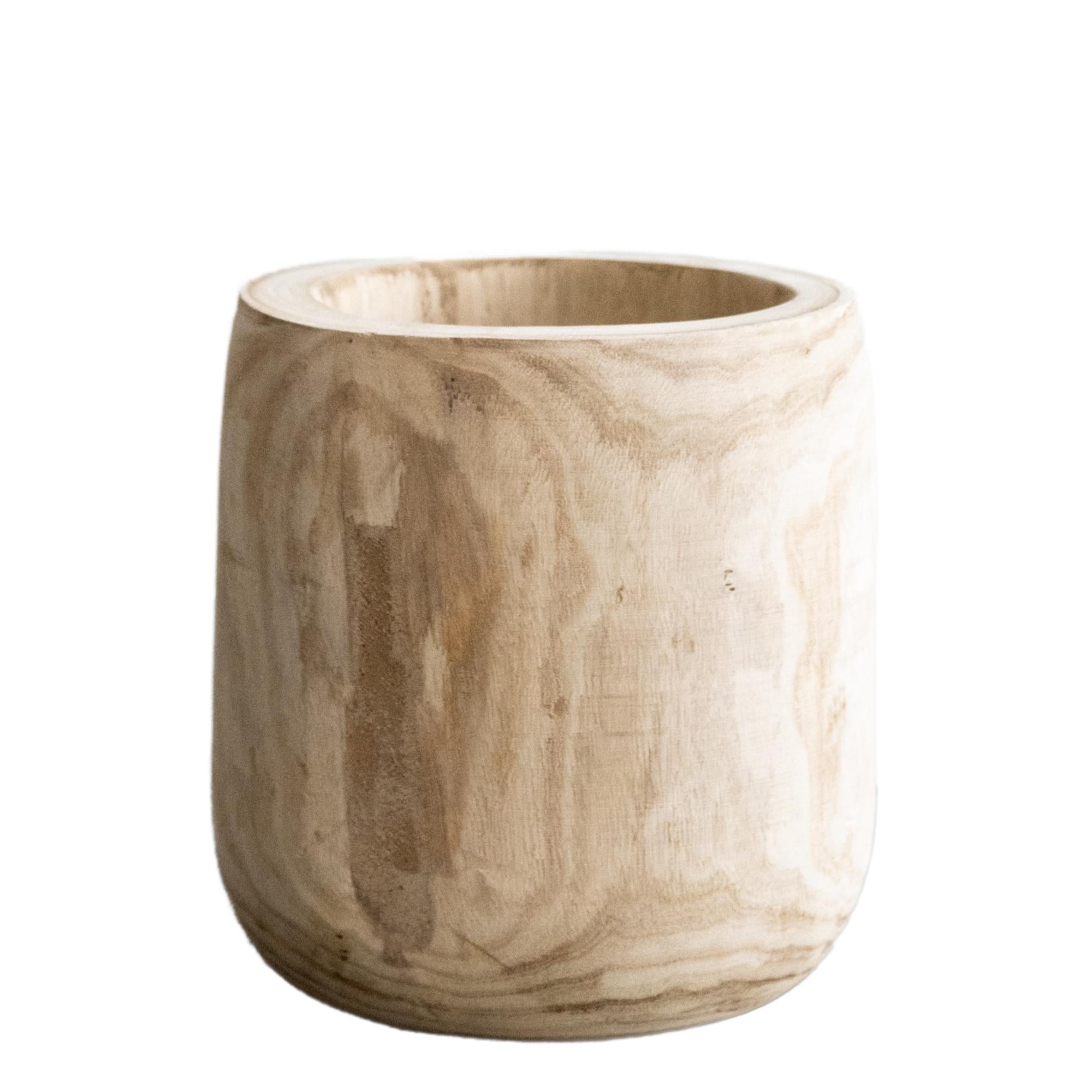 Pot - Hout lichtbruin -Pia pot L - H31 W29