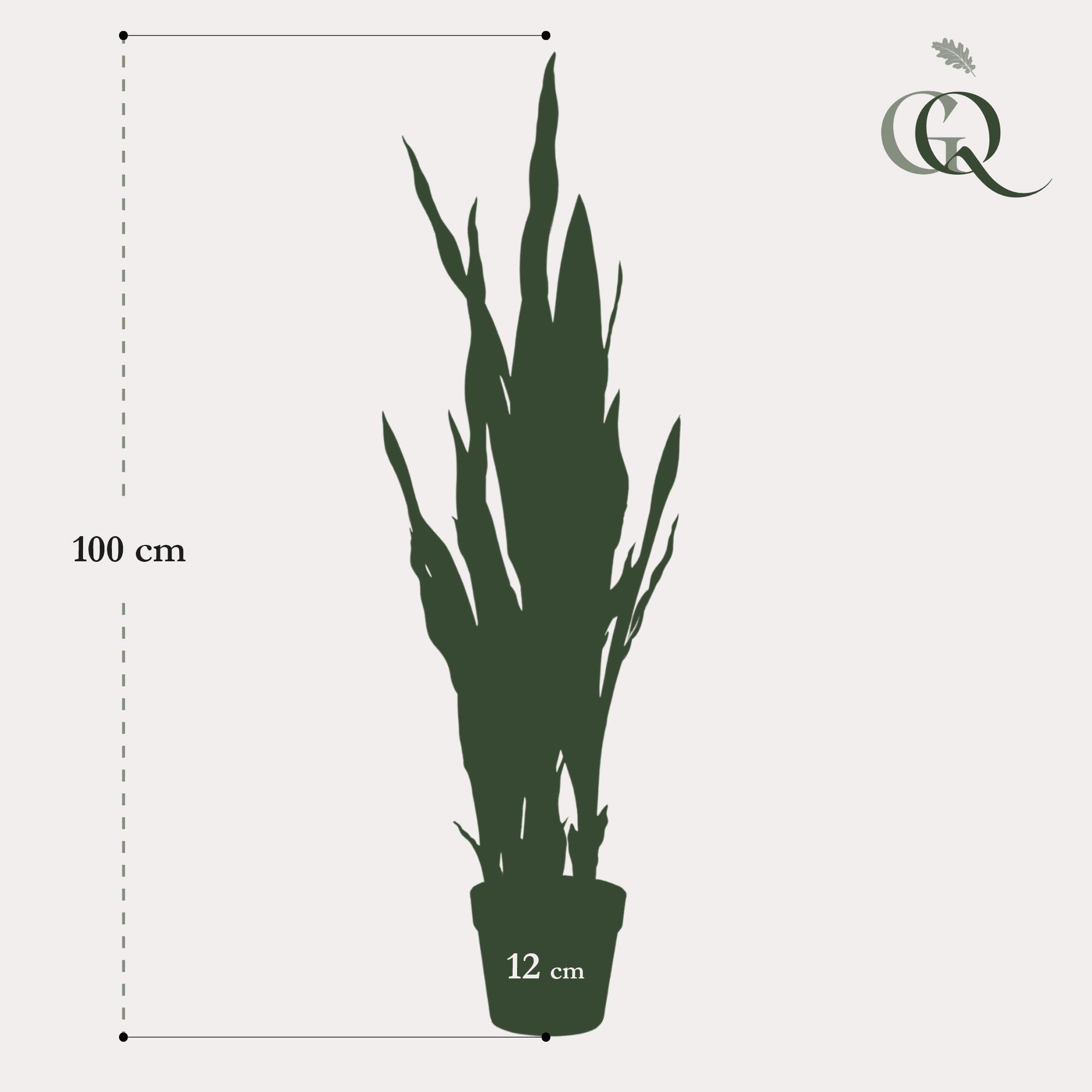 Kunstplant - Sanseveria black coral - Vrouwentong - 97 cm