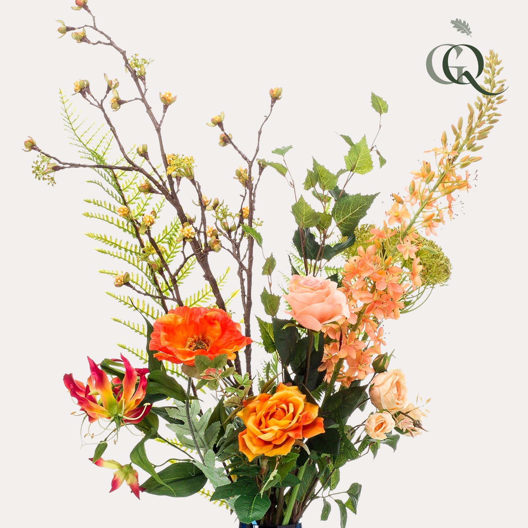 Kunstbloemen - Bouquet XL Happy Orange - 109 cm