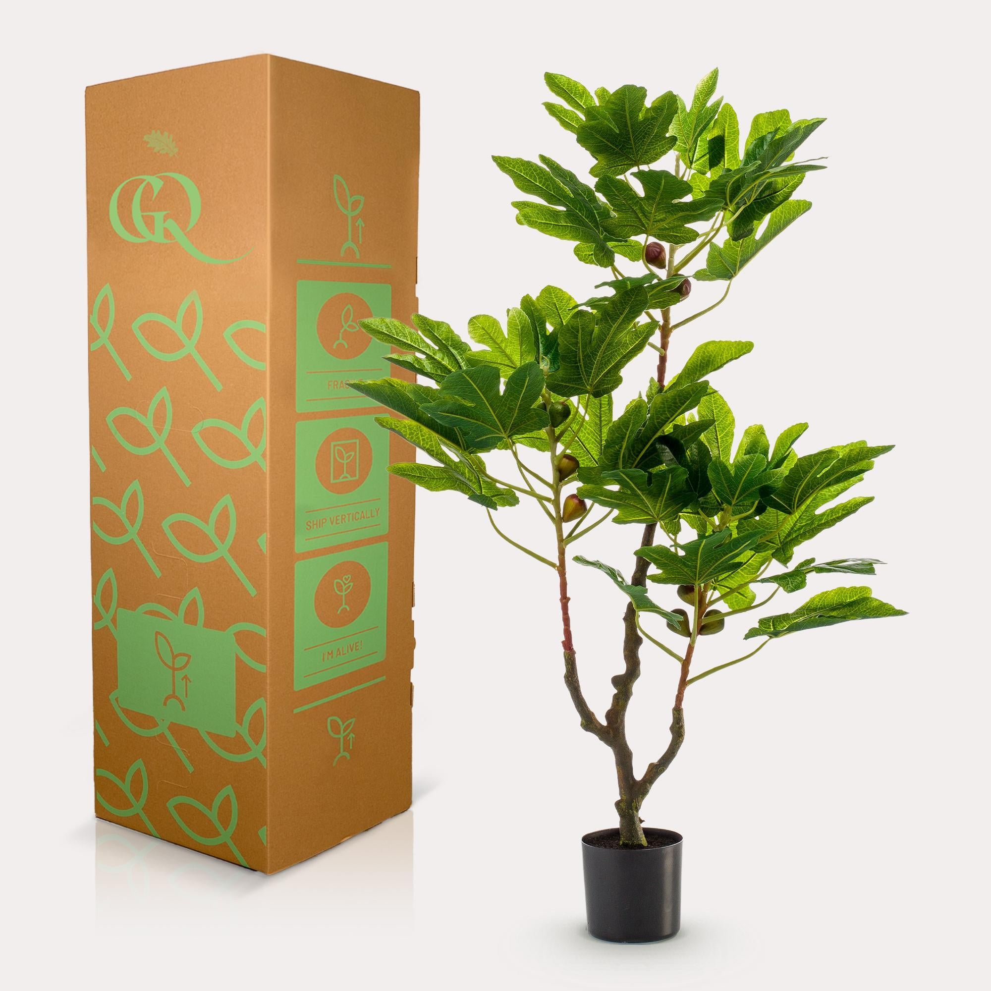 Kunstplant - Ficus Carica - Vijgenboom - 95 cm