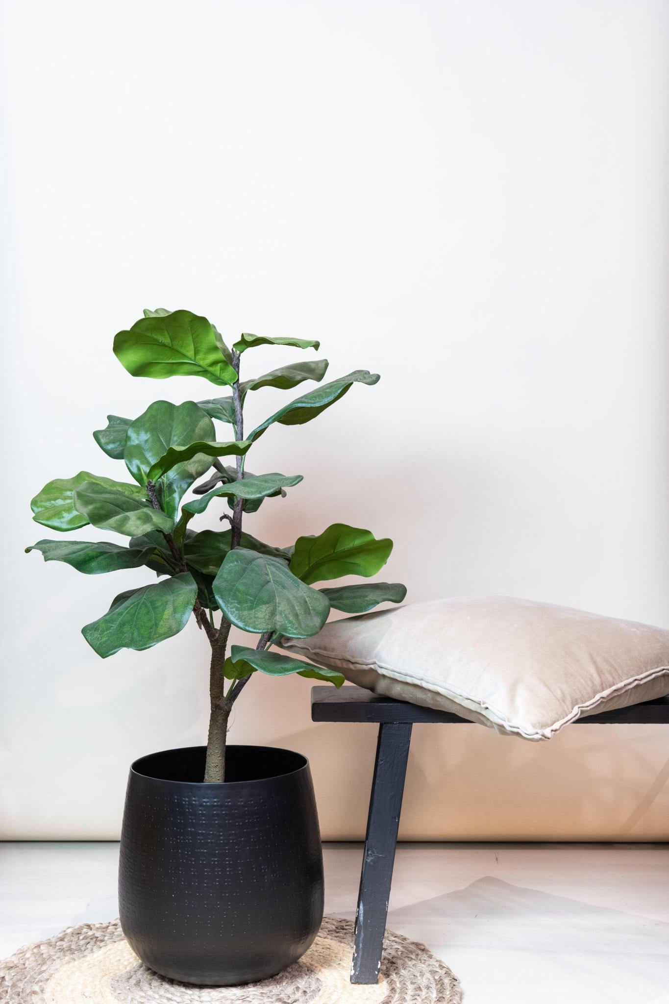 Kunstplant - Ficus Lyrata - Tabaksplant - 100 cm