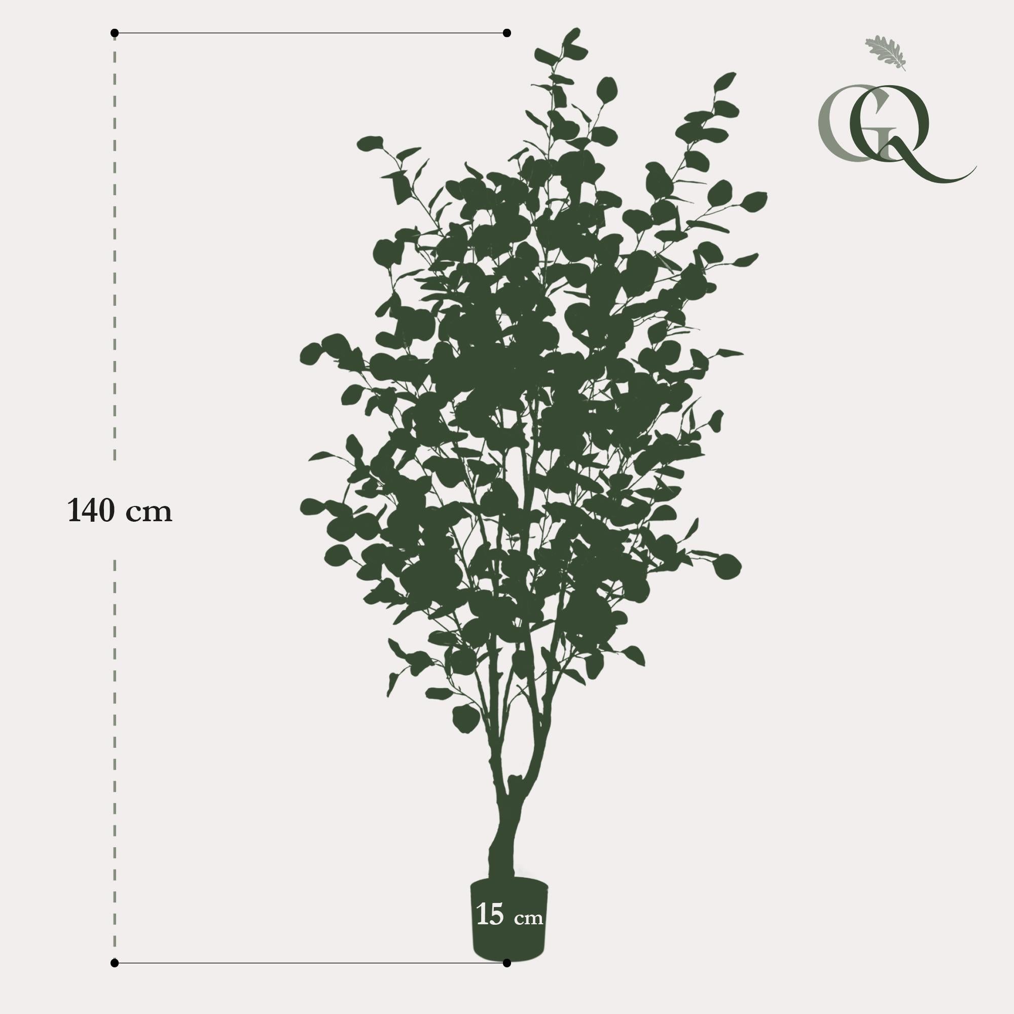 Kunstplant - Eucalyptus - Blauwe Gomboom - 140cm - 140